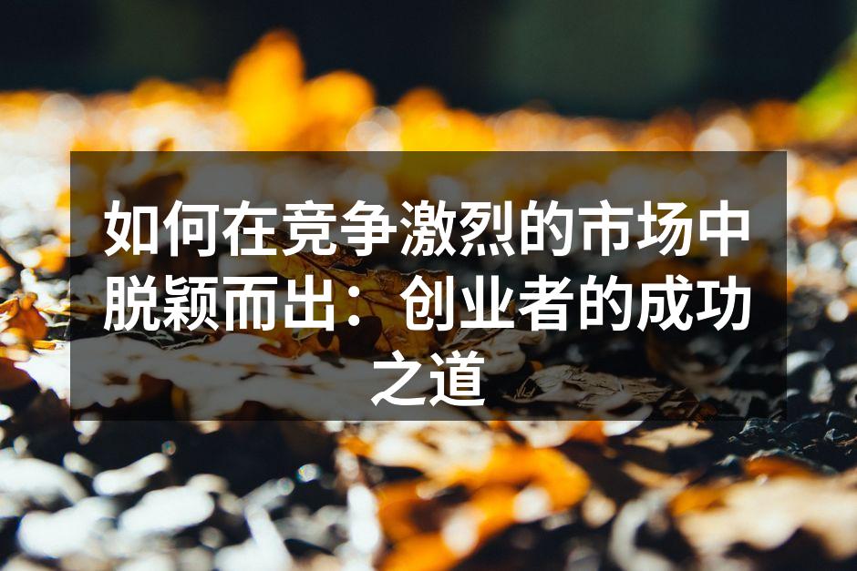 如何在竞争激烈的市场中脱颖而出：创业者的成功之道